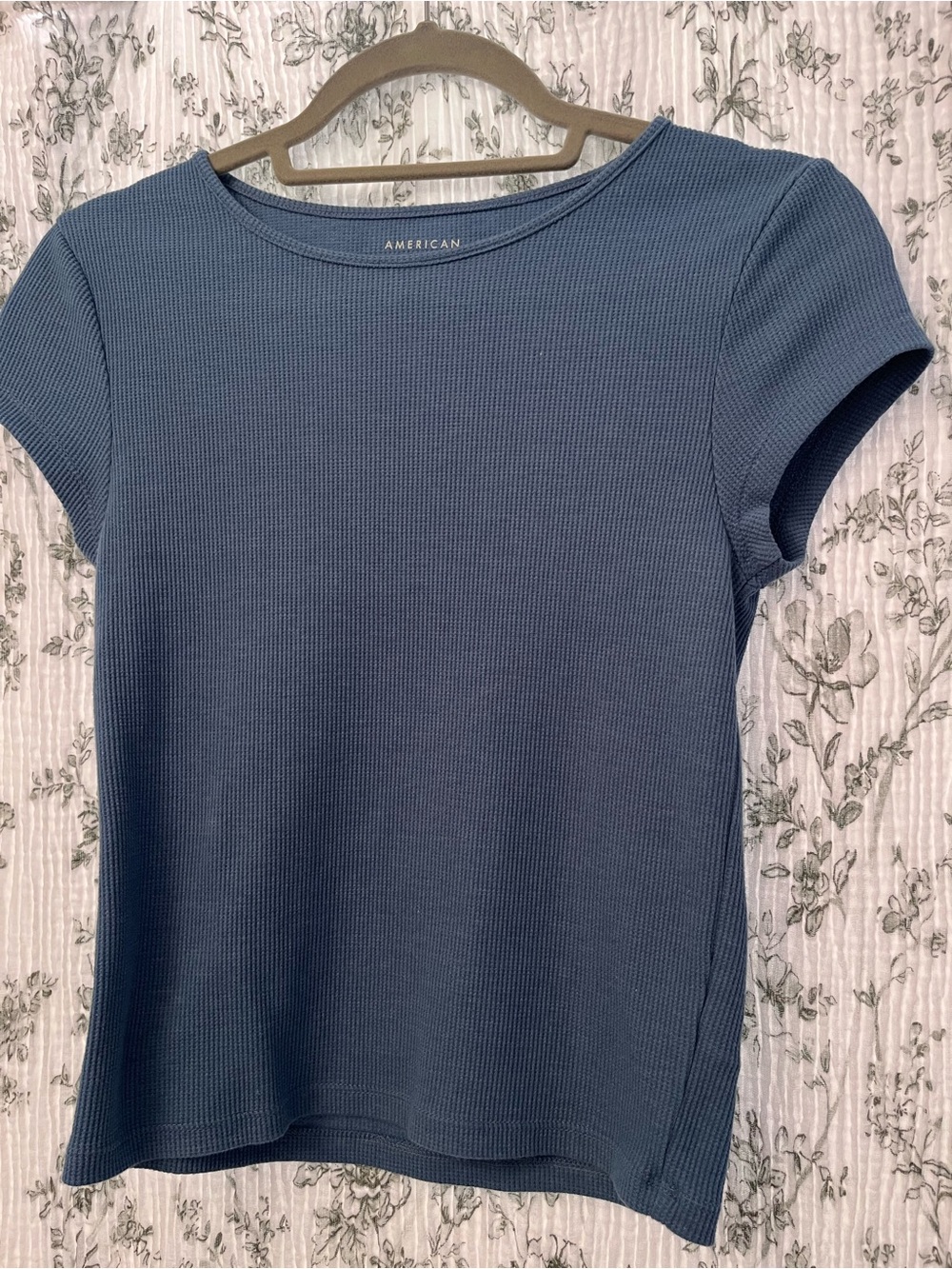 American Eagle Outfitters Waffle Short Sleeve Baby Tee
